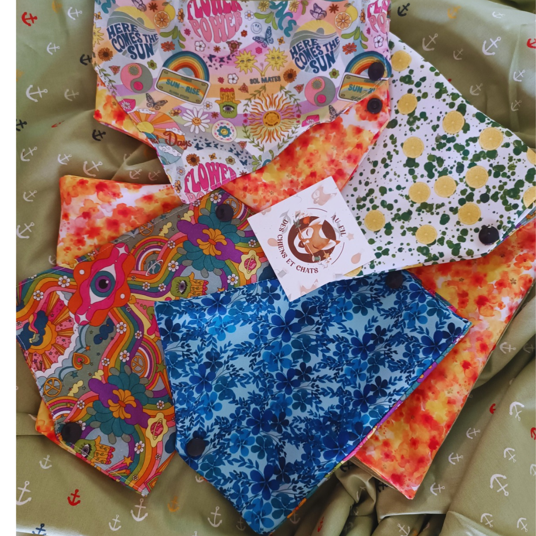 Bandana  Reversible double Flower power